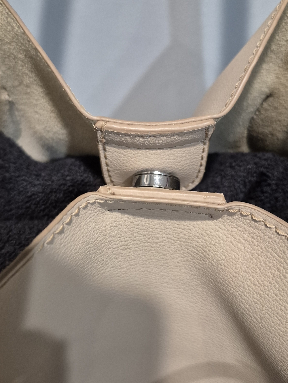 Joe Fresh Blush Beige Structured Faux Leather Tote Bag - Picture 6 of 11